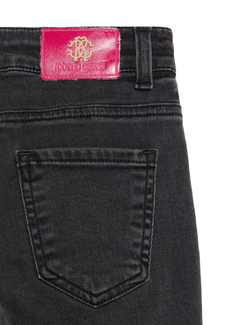 Roberto Cavalli Junior stud-embellished flared jeans Zwart