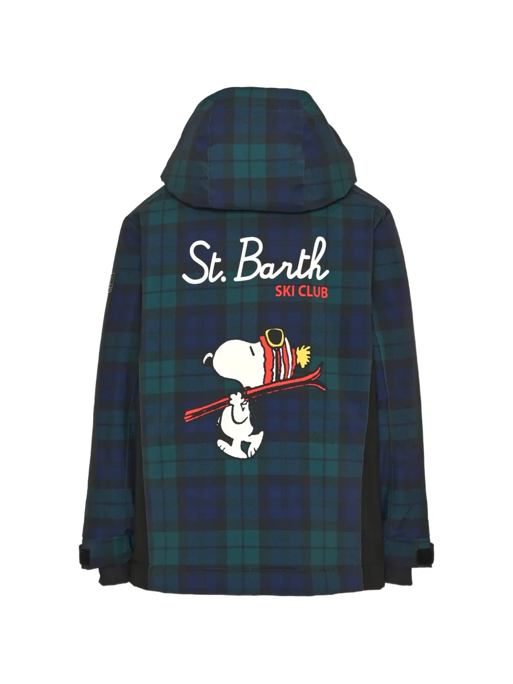 MC2 Saint Barth Kids Snoopy-print tartan jacket Blauw