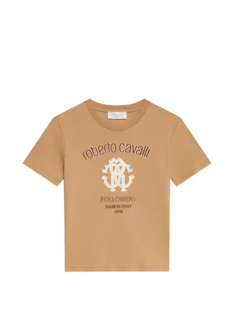 Roberto Cavalli Junior logo-embroidered T-shirt