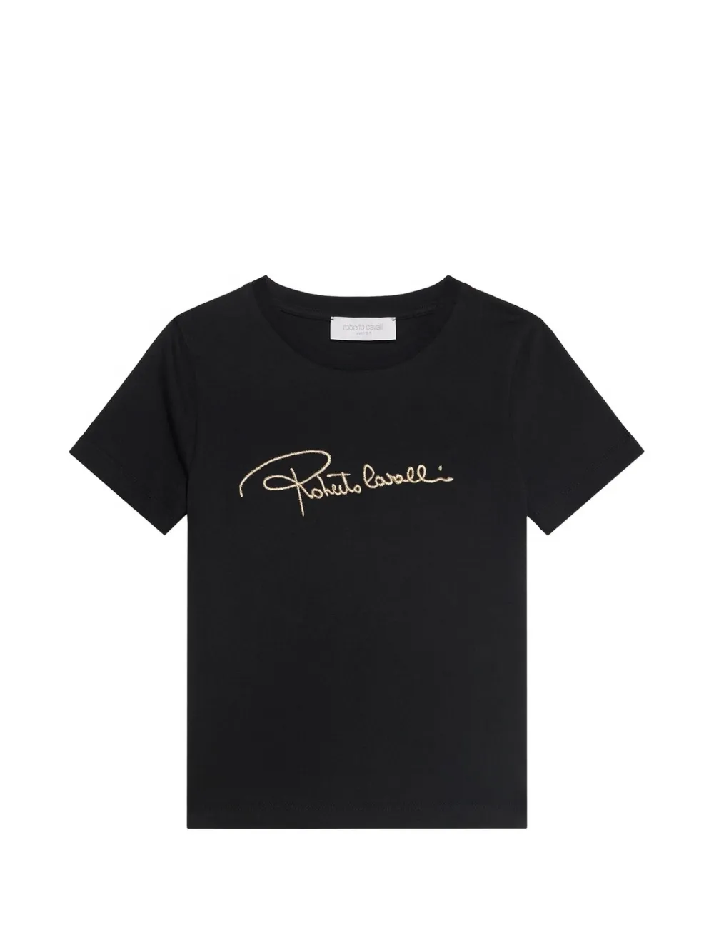 Roberto Cavalli Junior logo-embroidered T-shirt - Nero