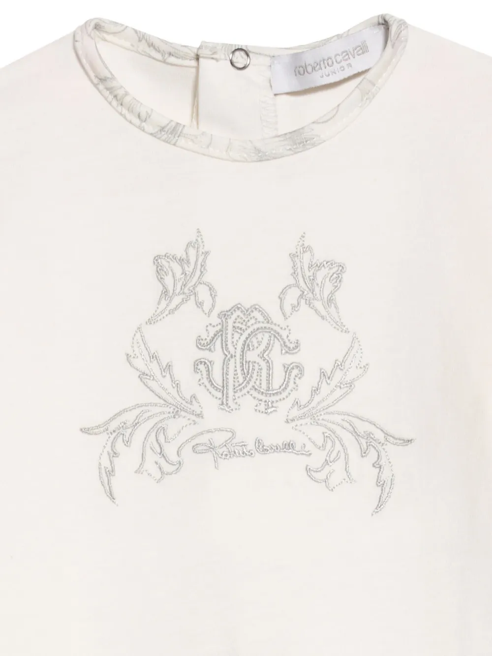 Roberto Cavalli Junior logo-embroidered babygrow set Grijs