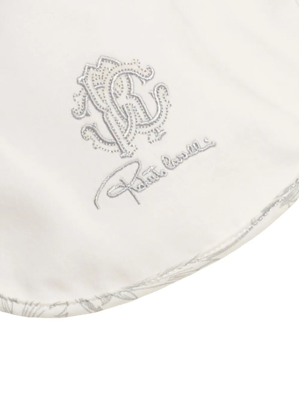 Roberto Cavalli Junior logo-embroidered babygrow set Grijs