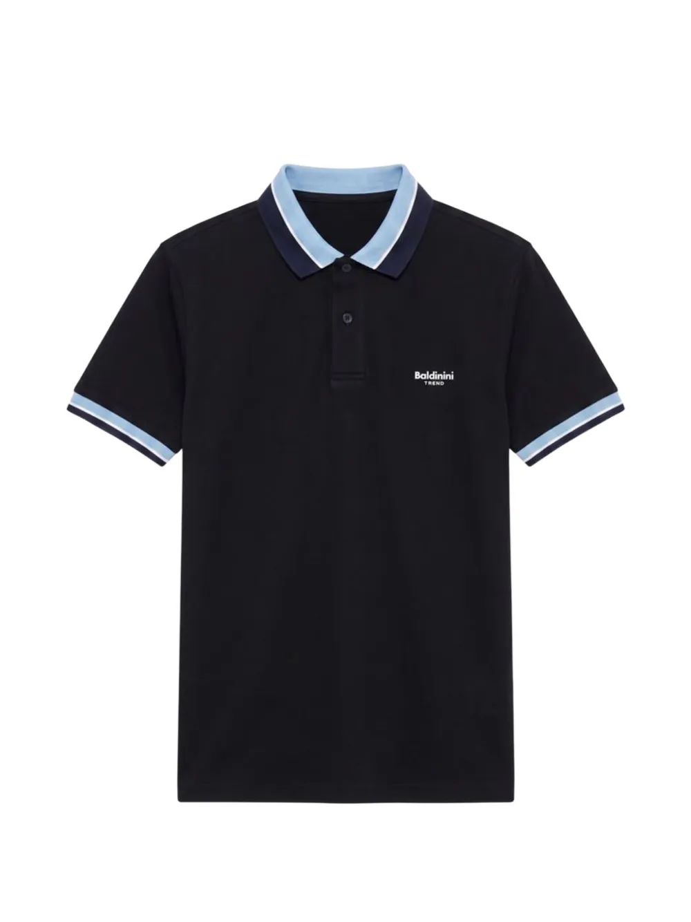 Baldinini logo-print tipped polo shirt - Blu