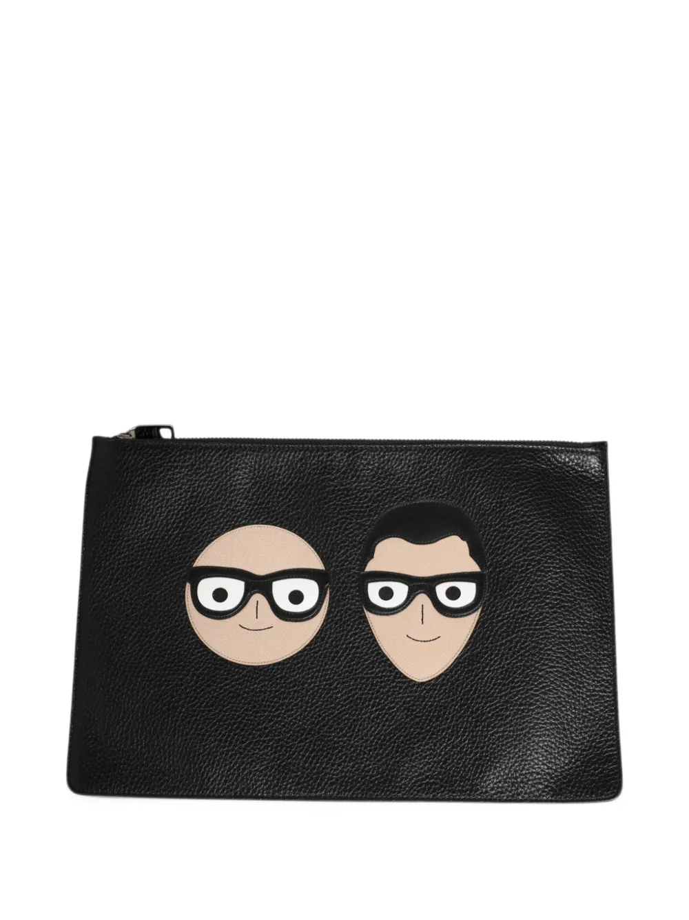 Dolce & Gabbana #DGFamily embellished leather clutch bag - Nero