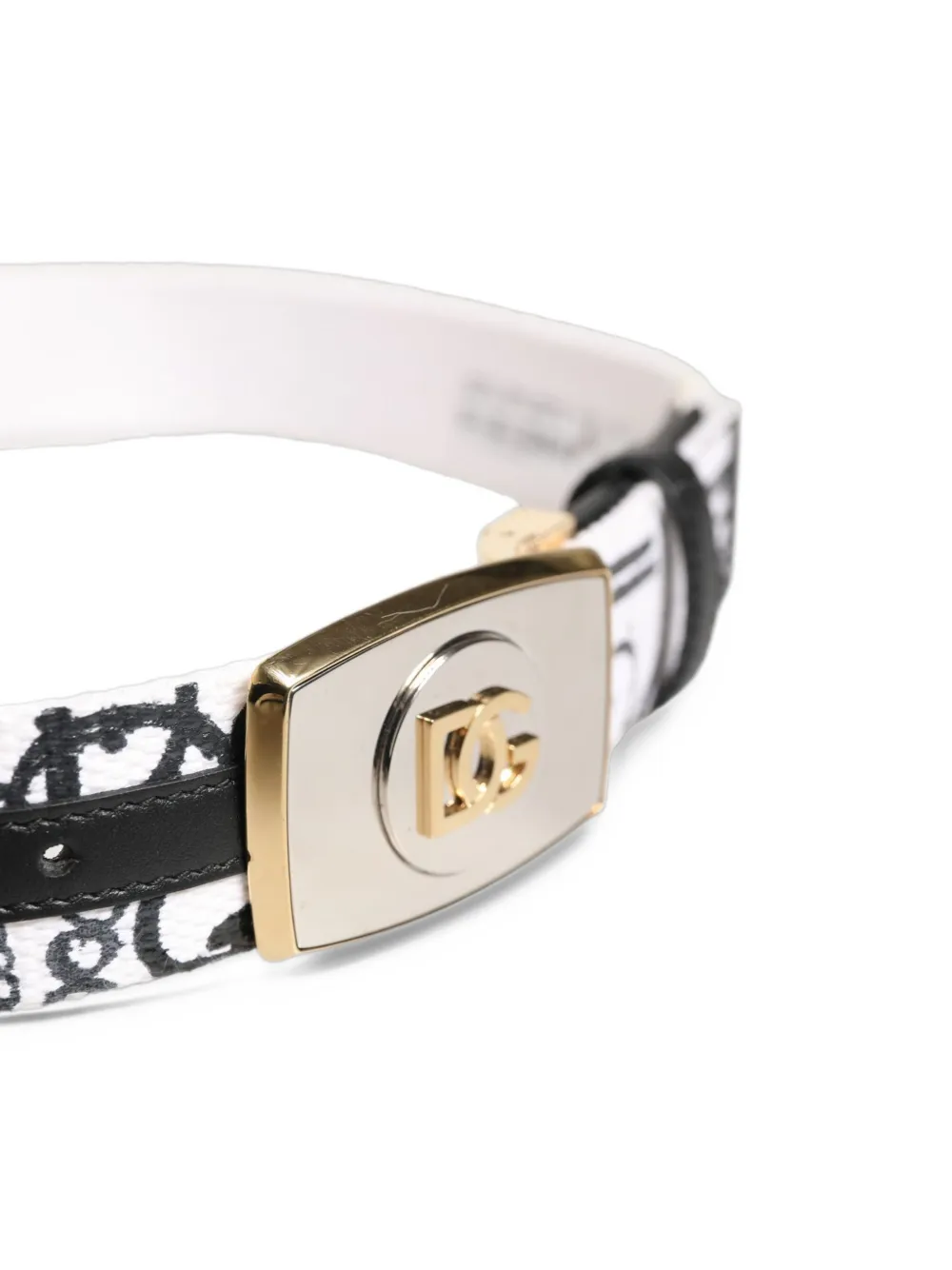 Dolce & Gabbana graffiti-print buckle belt Wit