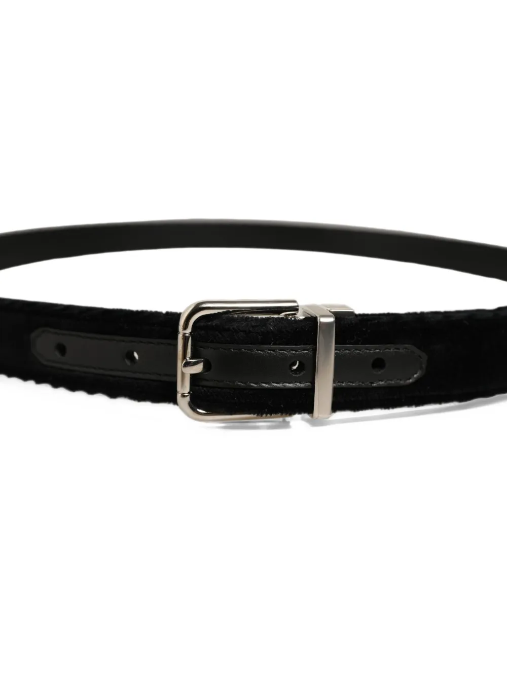 Dolce & Gabbana velvet-effect buckle belt - Nero