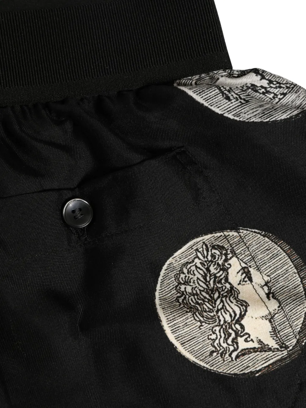 Dolce & Gabbana Black Ancient Coin Print Boxer Shorts Underwear Zwart