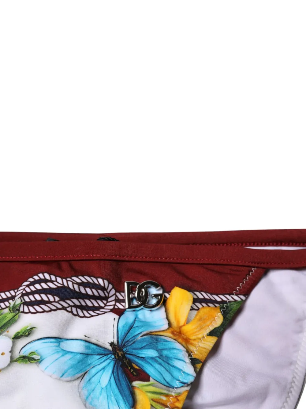 Dolce & Gabbana floral-print polka-dot bikini bottoms Wit