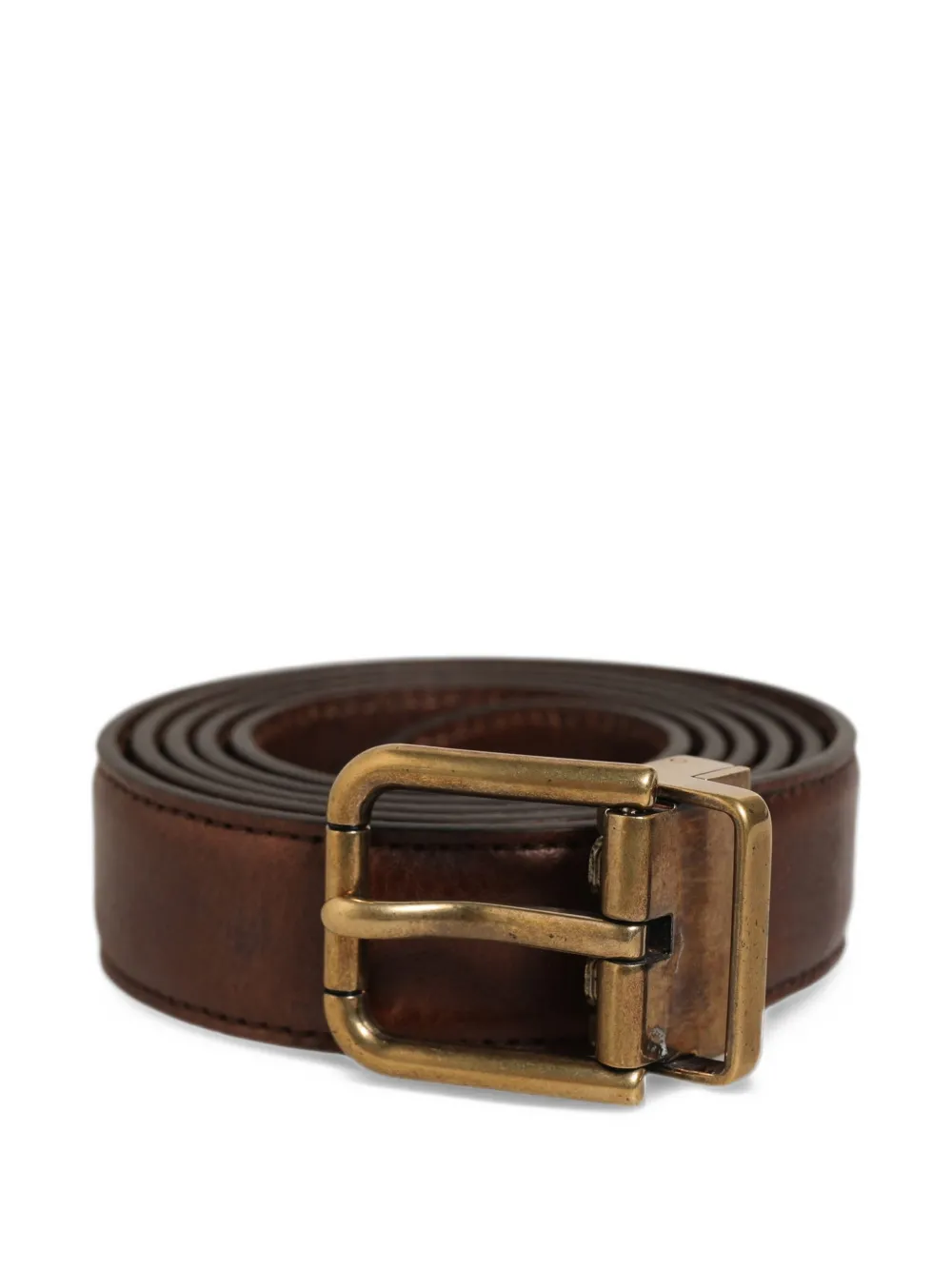 Dolce & Gabbana buckle-fastening leather belt - Marrone