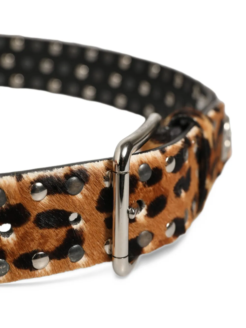 Dolce & Gabbana leopard-print studded belt Bruin