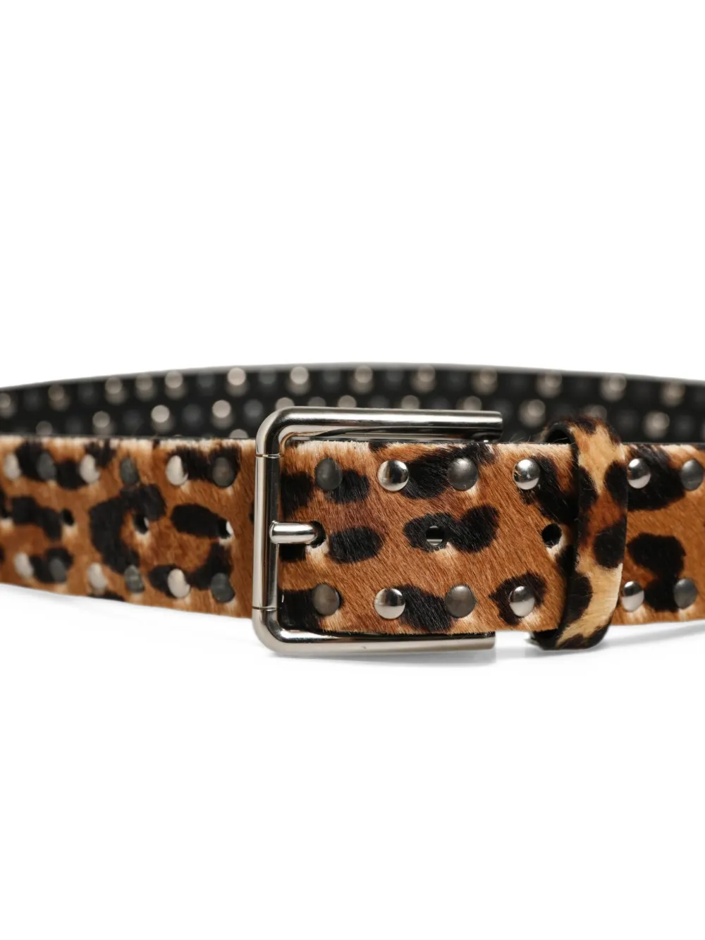 Dolce & Gabbana leopard-print studded belt Bruin