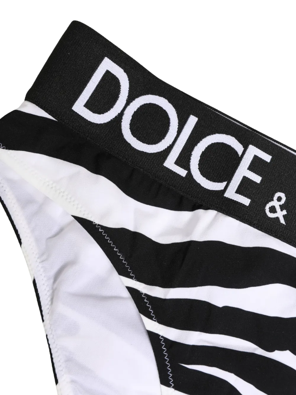 Dolce & Gabbana Slip met logoband en zebra-print Wit