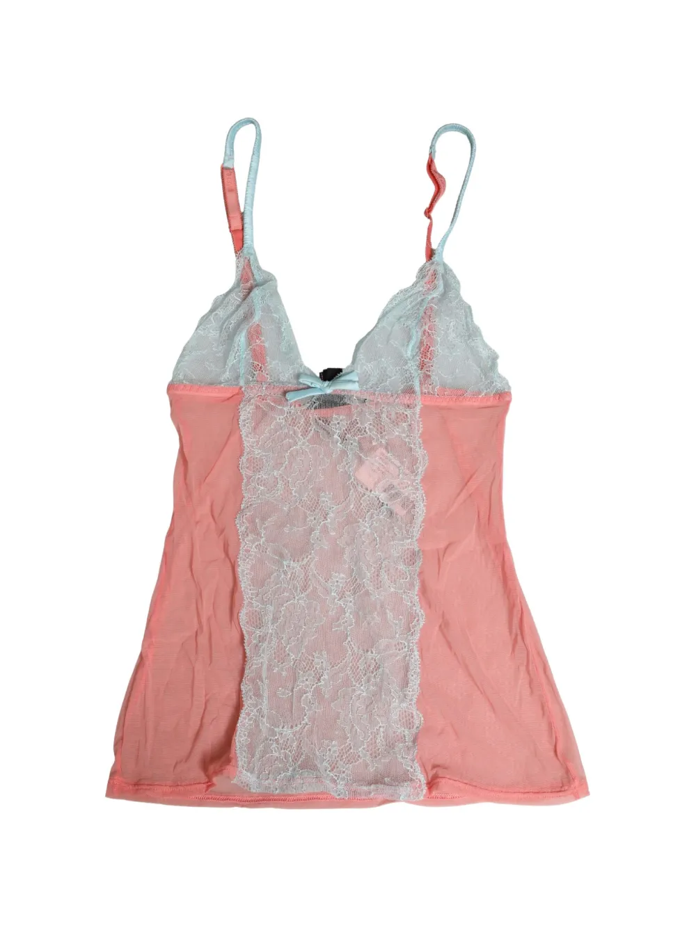 Roberto Cavalli lace-panelled sheer chemise top - Rose Roberto Cavalli lace-panelled sheer chemise top - Rose