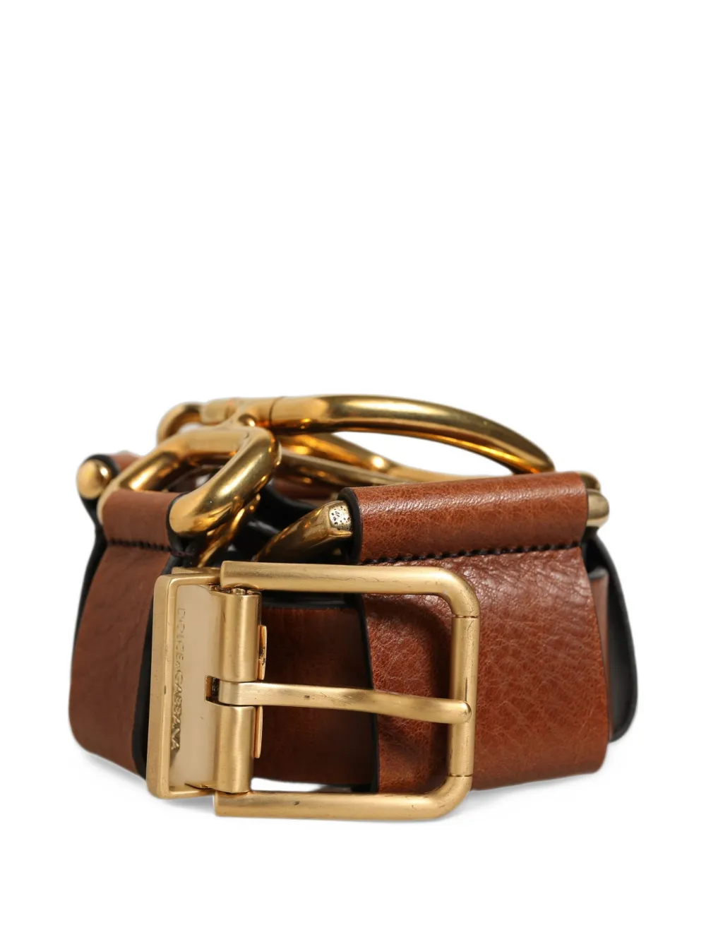Dolce & Gabbana Leren gespriem Bruin