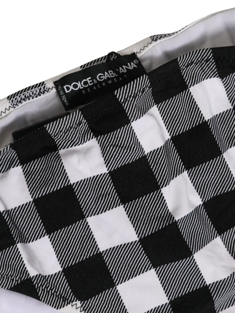 Dolce & Gabbana Bikinislip met gingham-ruit en zijstrik Zwart