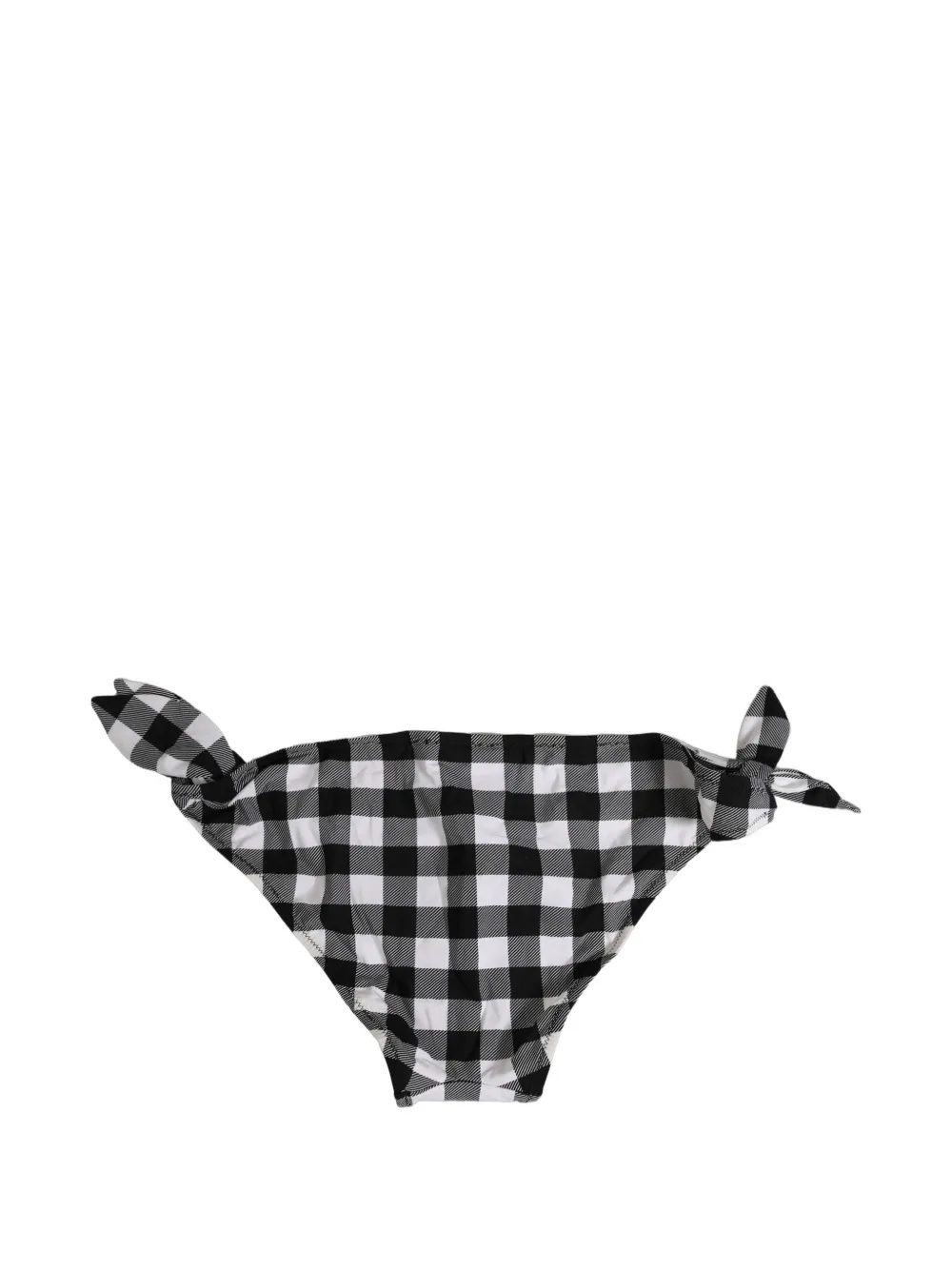 Dolce & Gabbana Bikinislip met gingham-ruit en zijstrik Zwart