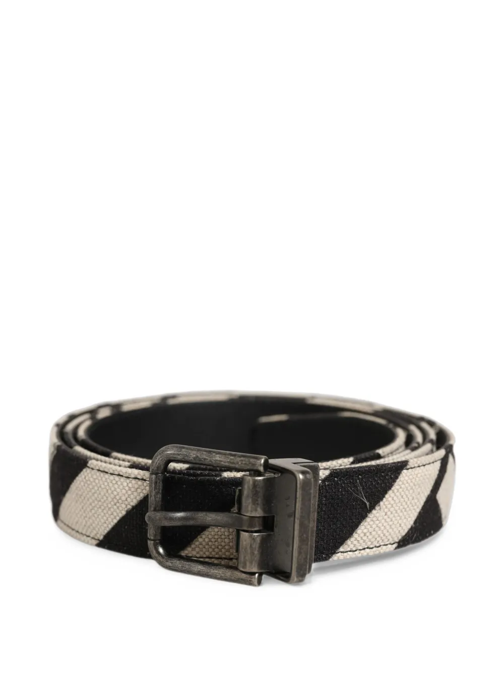 Dolce & Gabbana diagonal-stripe buckle-fastening belt - Nero