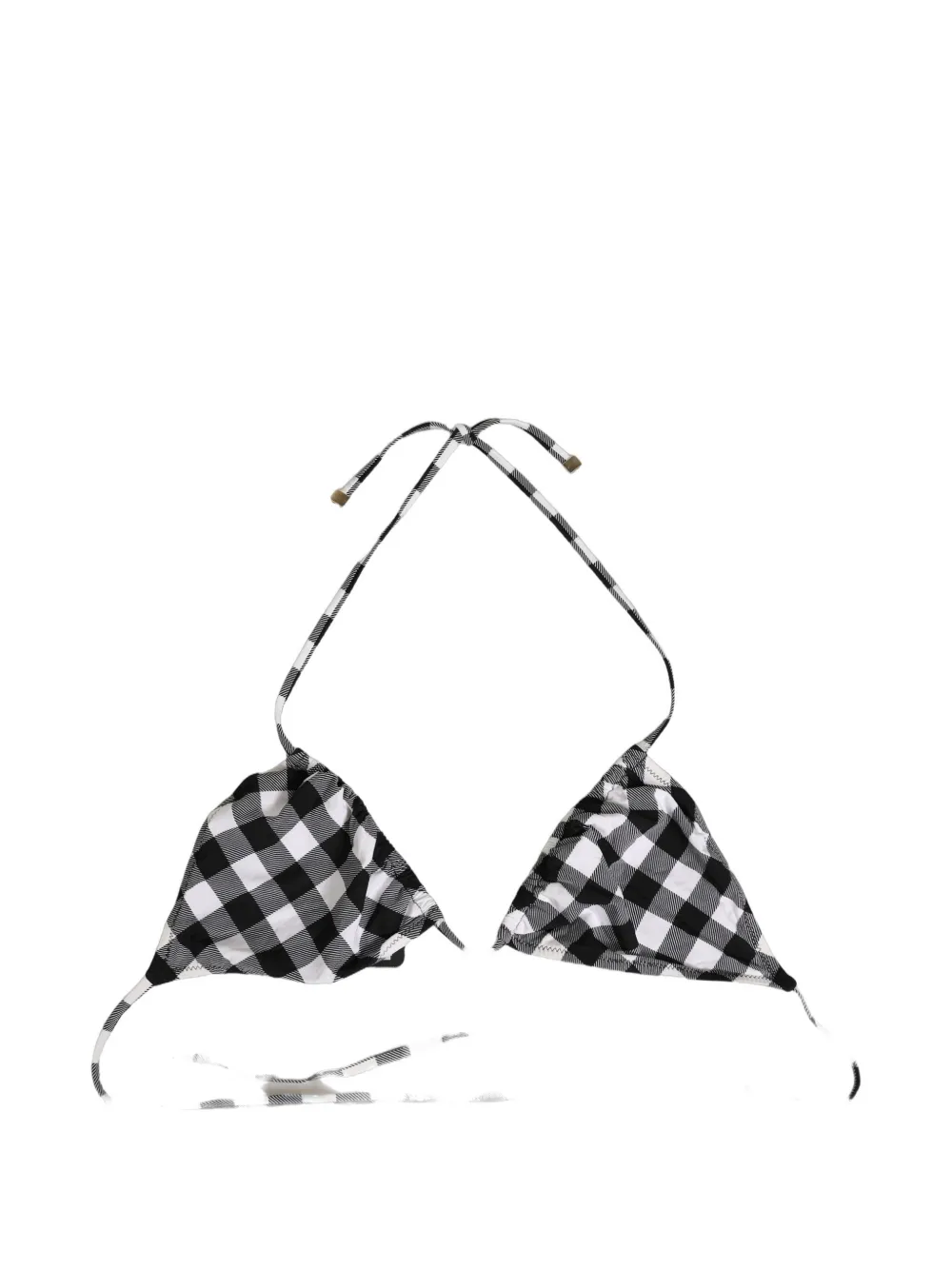 Dolce & Gabbana gingham-check halterneck bikini top Zwart