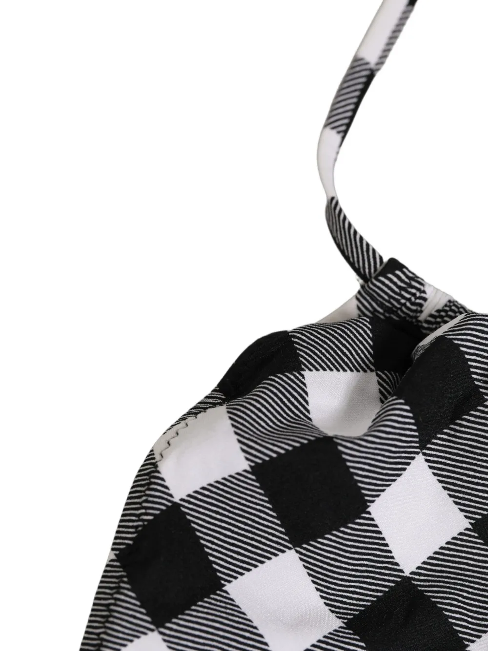 Dolce & Gabbana gingham-check halterneck bikini top Zwart