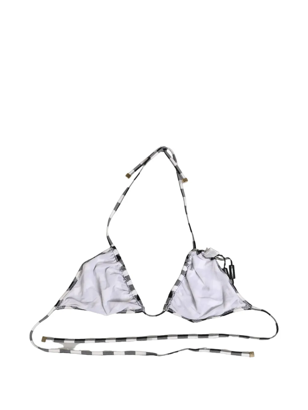 Dolce & Gabbana gingham-check halterneck bikini top Zwart