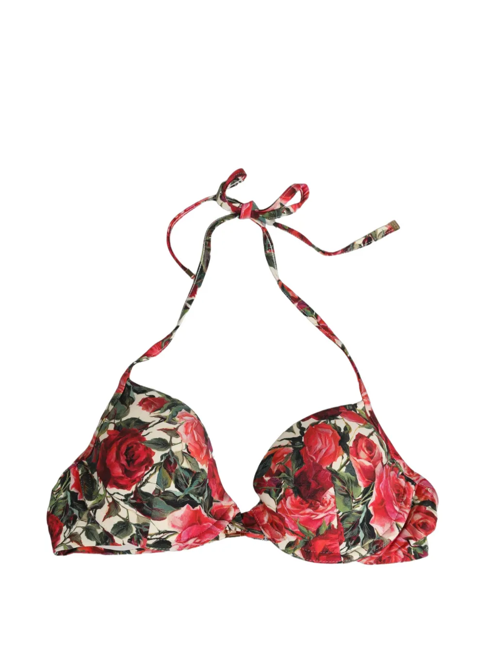 Dolce & Gabbana floral-print bikini top - Rosso