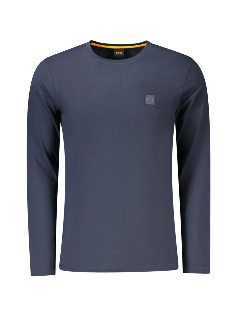 BOSS long-sleeve logo-patch T-shirt - Blu