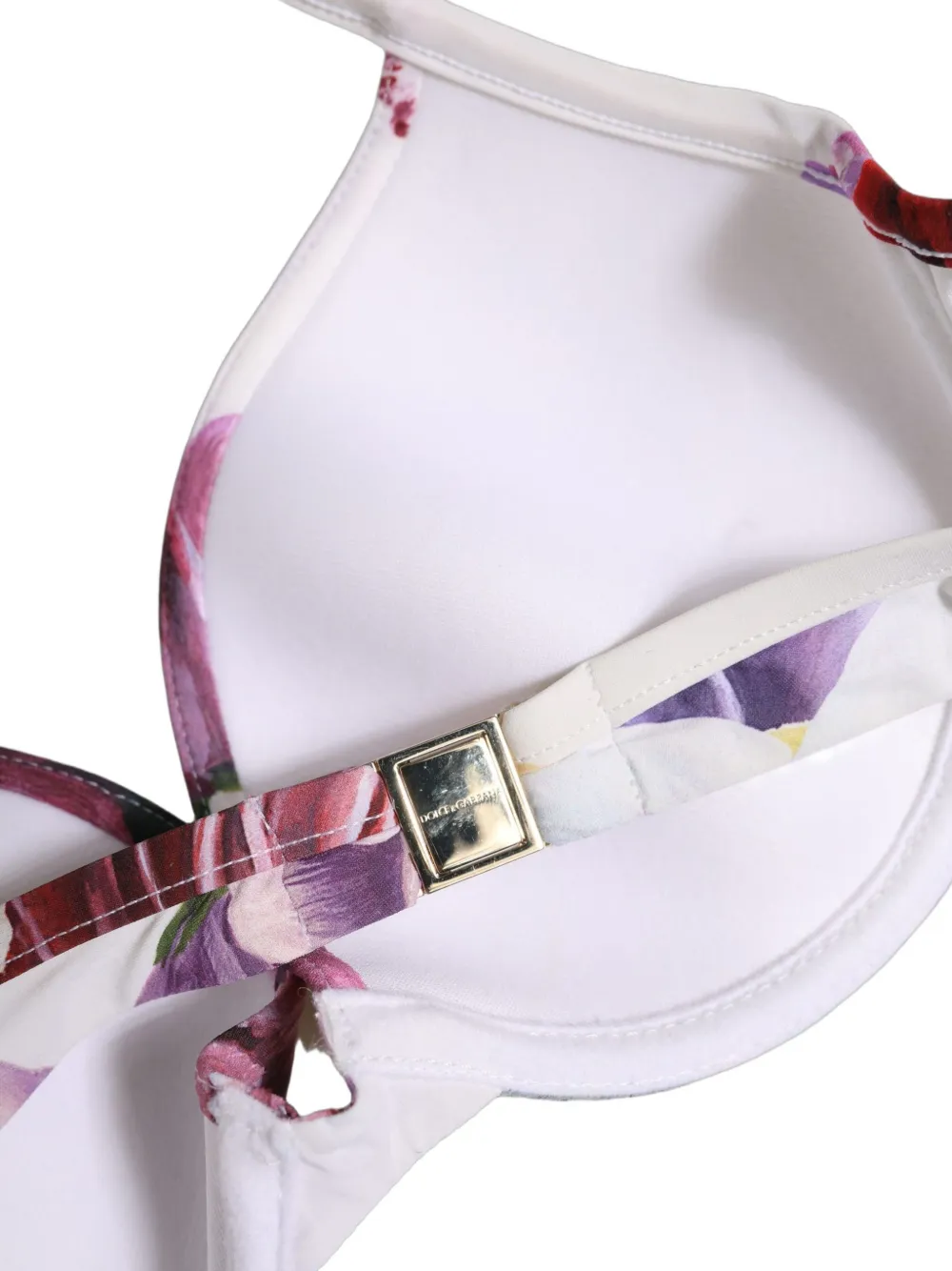 Dolce & Gabbana floral-print bikini top Wit