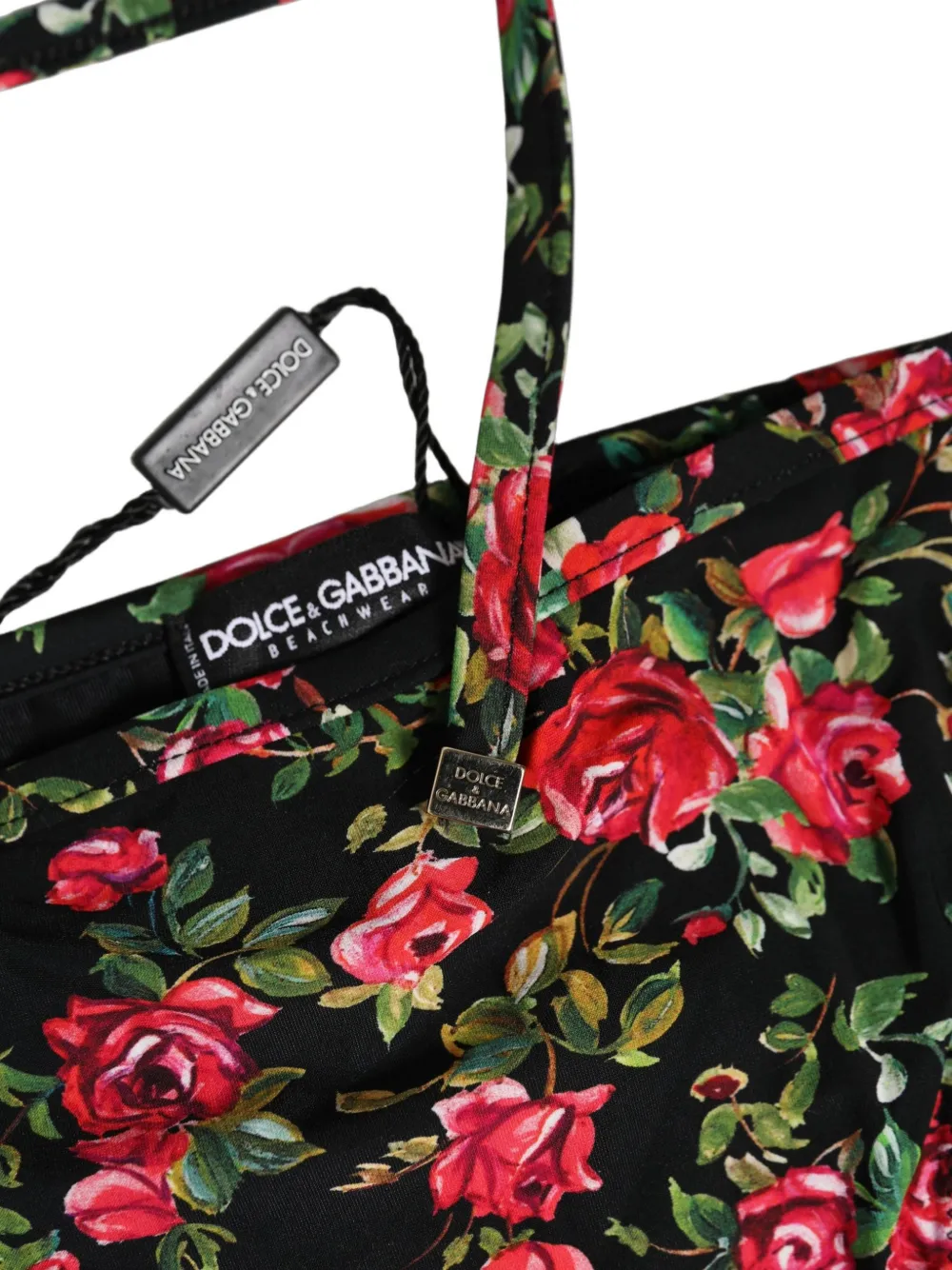 Dolce & Gabbana floral-print tie-side bikini bottoms Zwart