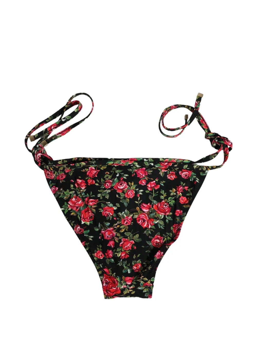 Dolce & Gabbana floral-print tie-side bikini bottoms Zwart