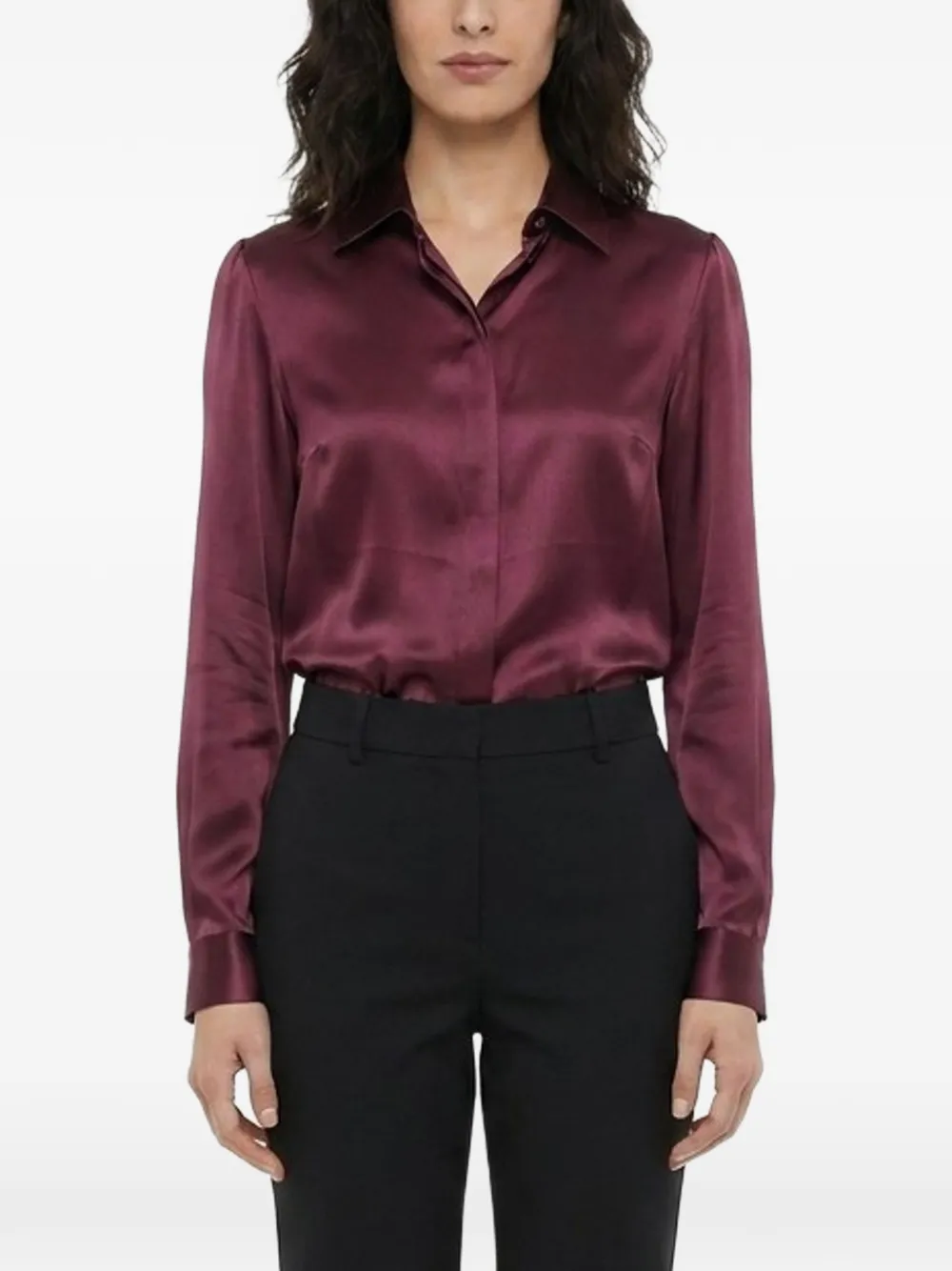 Dolce & Gabbana silk long-sleeve shirt Paars