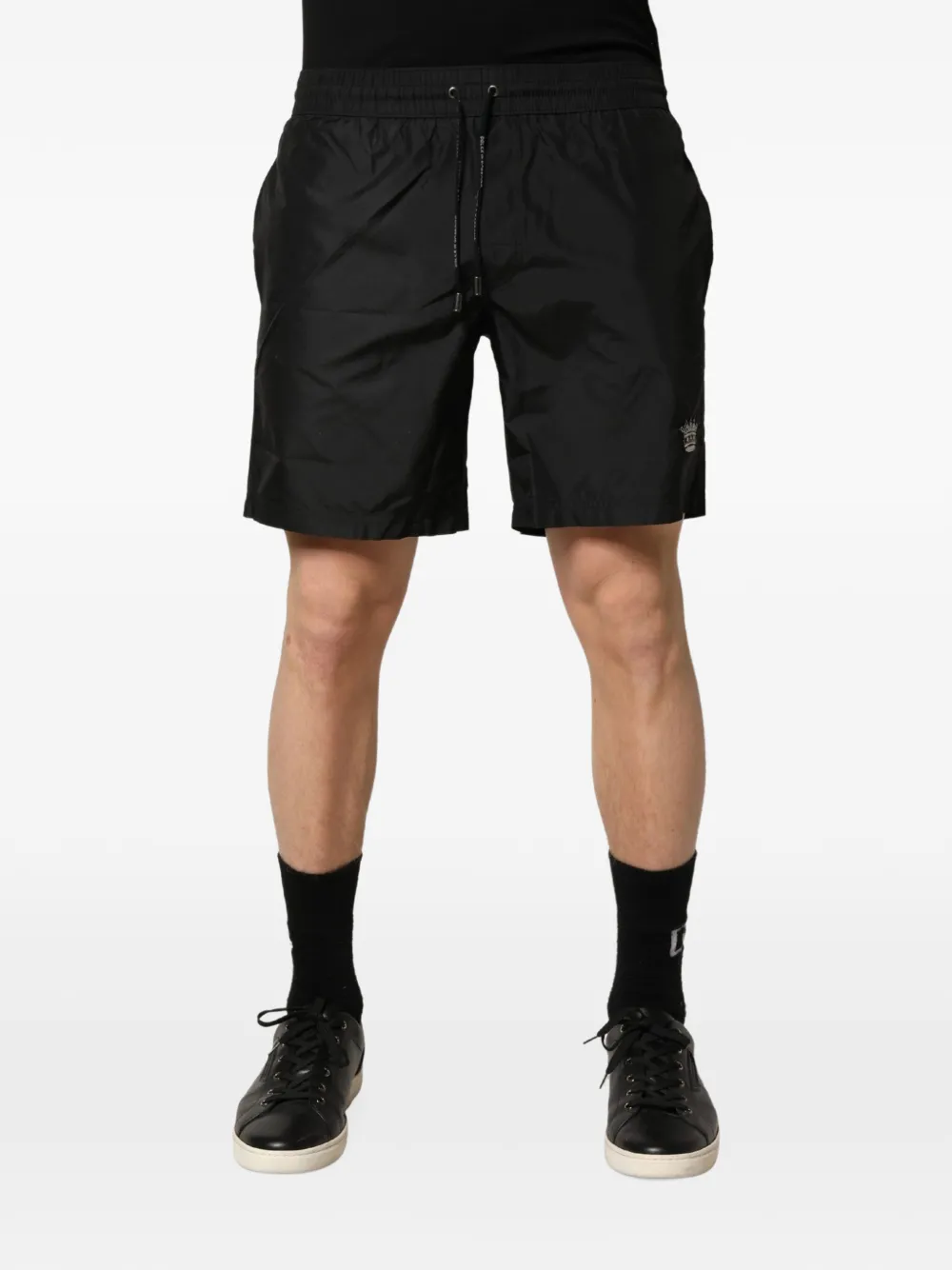 Dolce & Gabbana Zwemshort met kroonborduurwerk en trekkoord Zwart