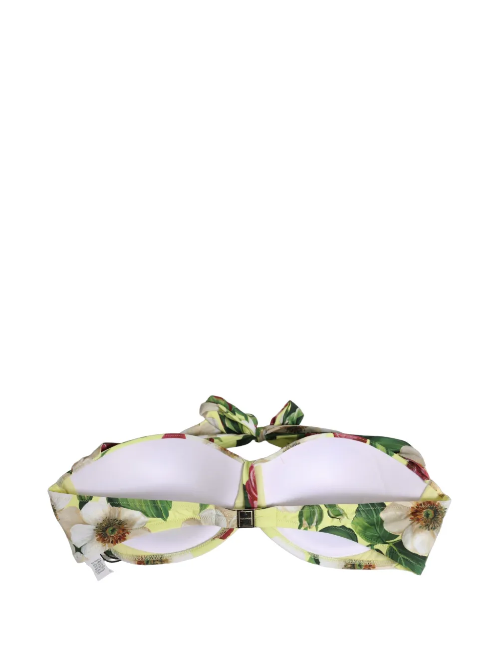 Dolce & Gabbana floral-print halterneck bikini top Geel