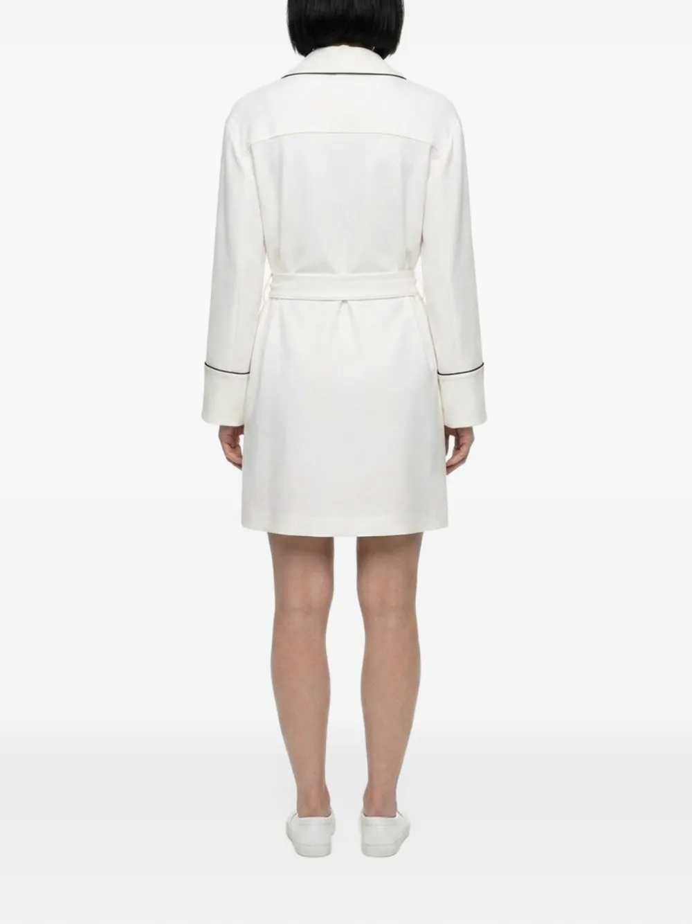 Dolce & Gabbana contrast-piping belted dressing gown Wit