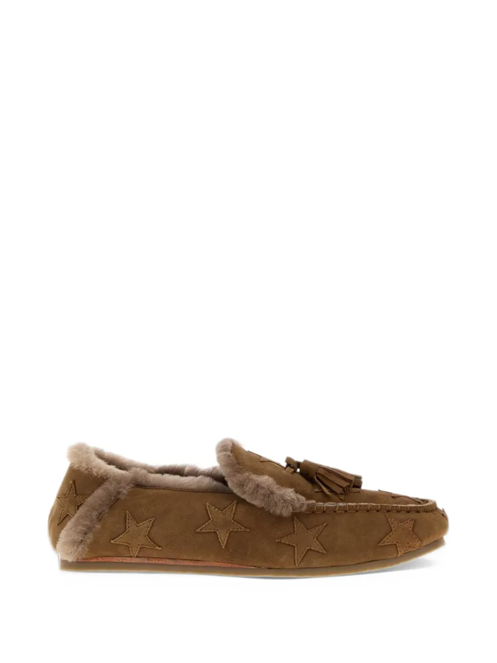 Baziszt Stel star-embroidered suede loafers - Marrone