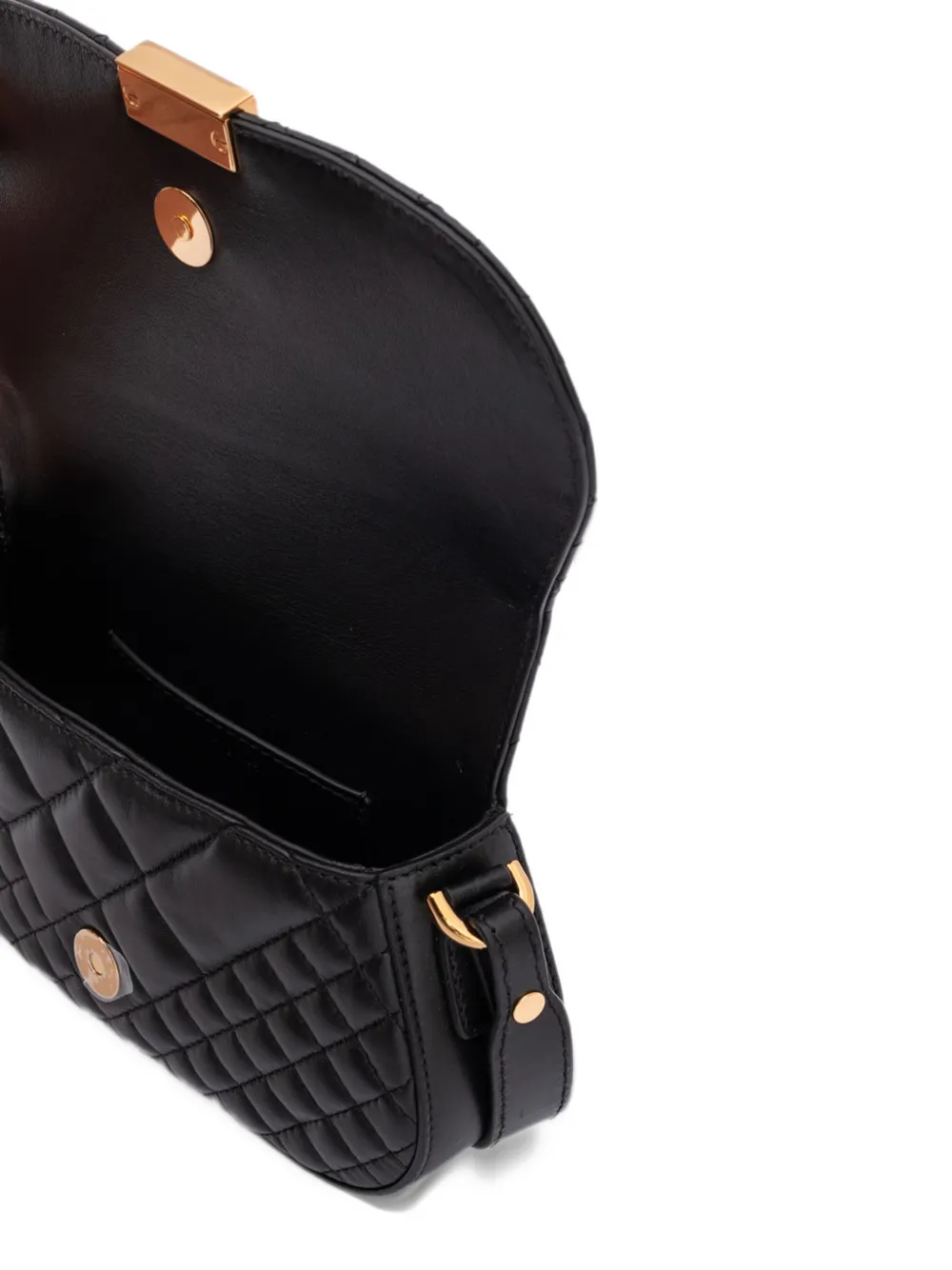 Versace Greca quilted shoulder bag Zwart