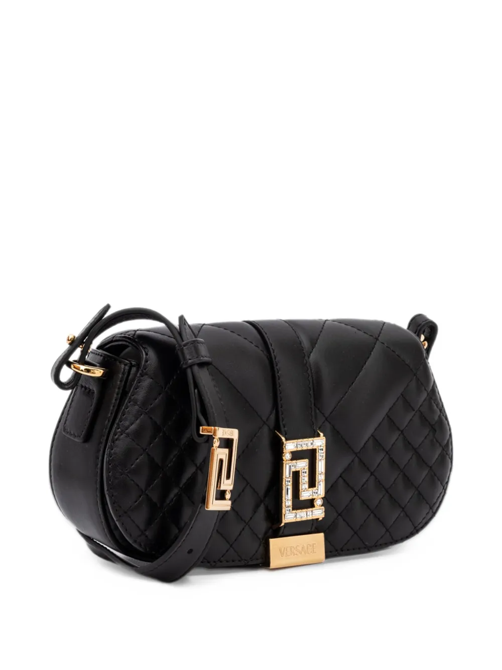 Versace Greca quilted shoulder bag Zwart