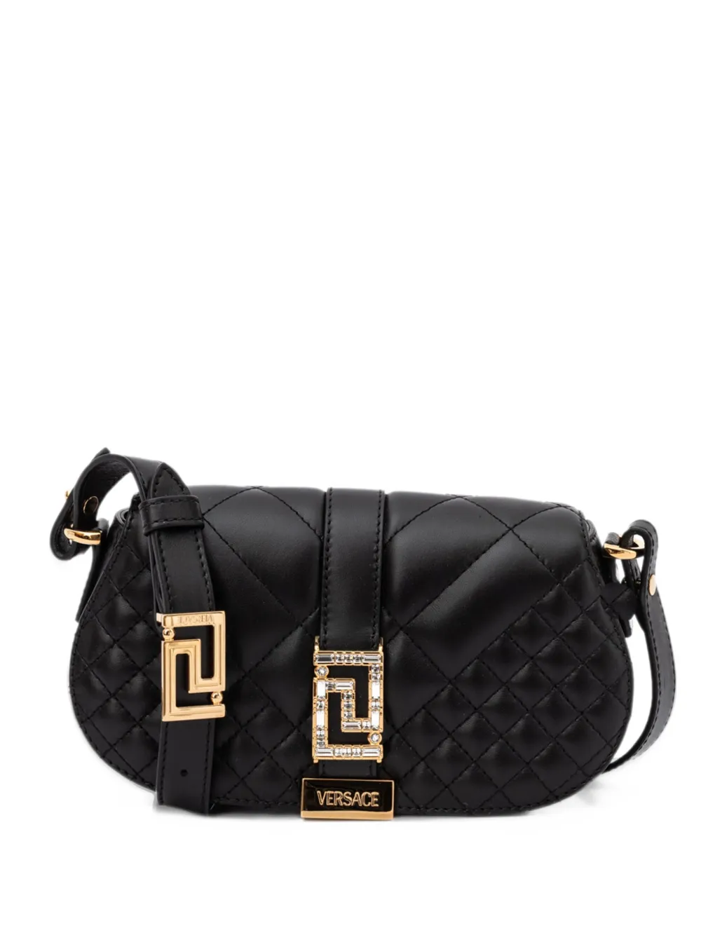 Versace Greca quilted shoulder bag - Nero
