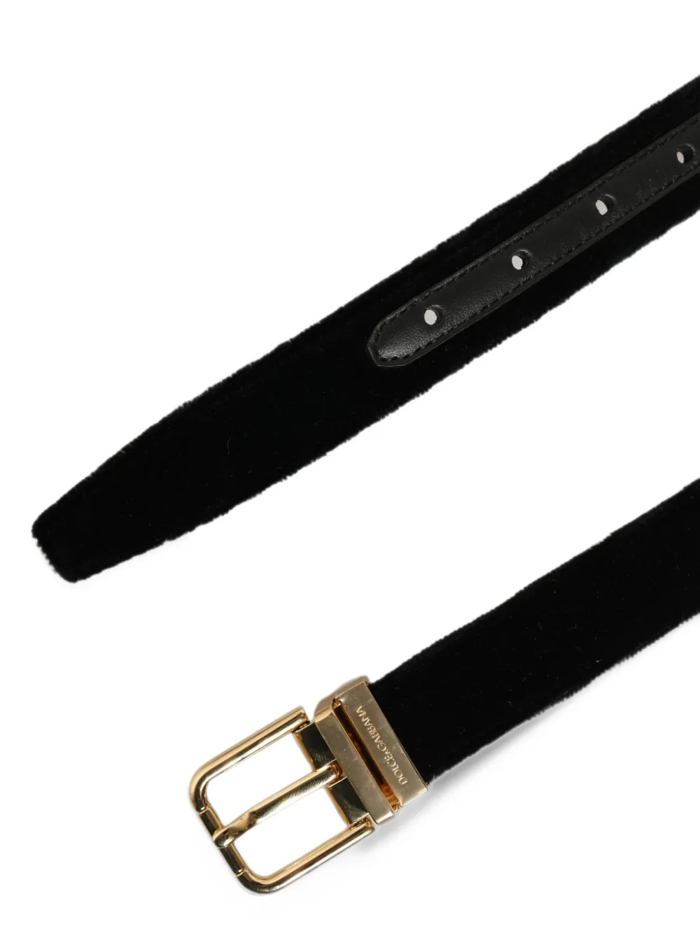 Dolce & Gabbana velvet buckle belt Zwart