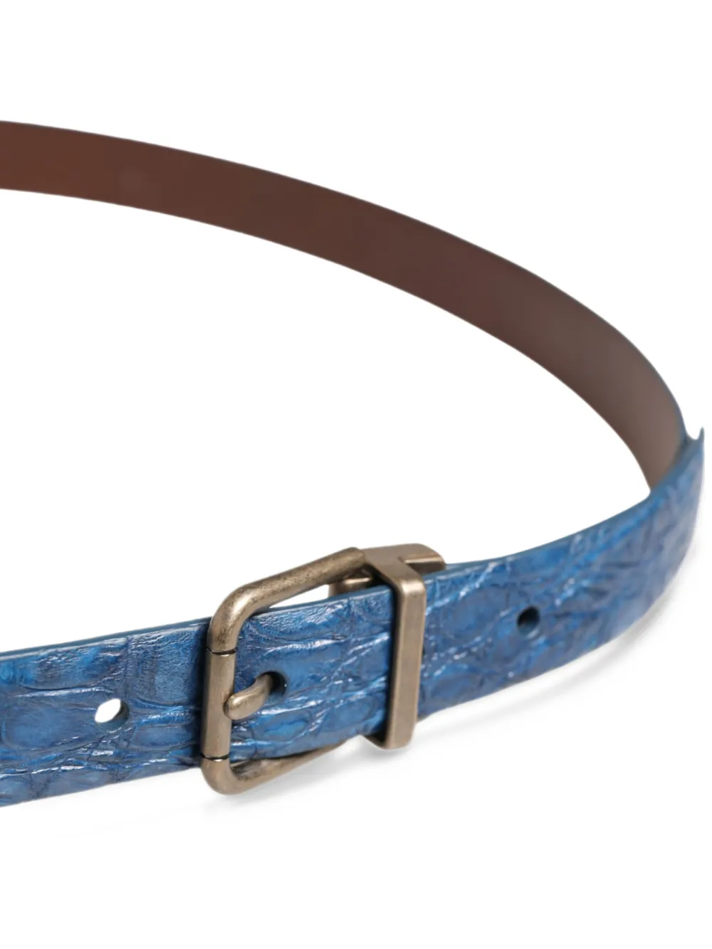 Dolce & Gabbana croc-effect leather belt Blauw