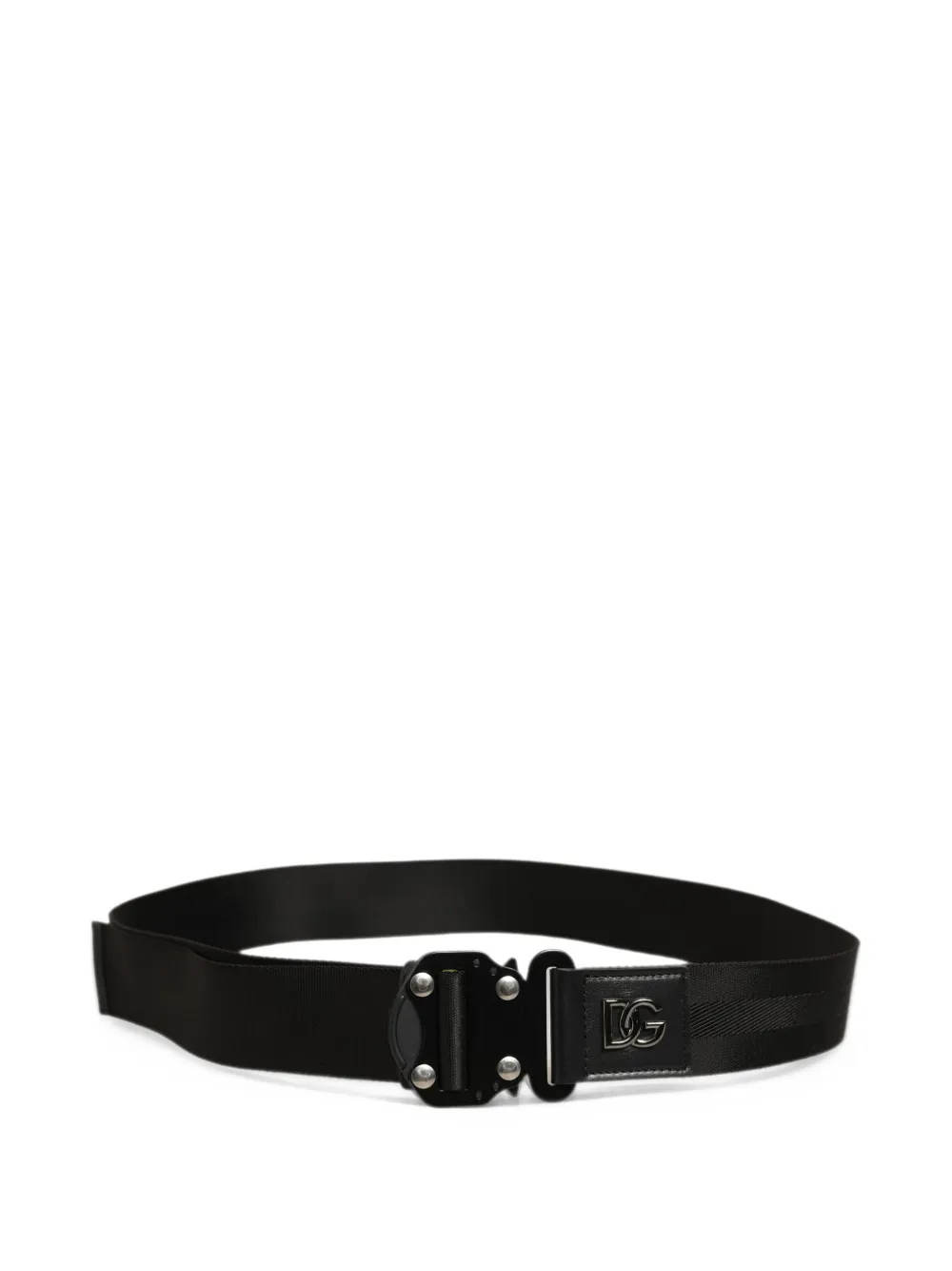 Dolce & Gabbana logo plaque buckle belt - Black