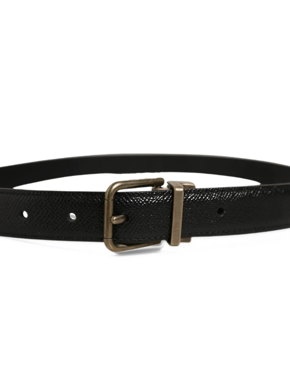 Dolce & Gabbana Leren riem met textuur Zwart