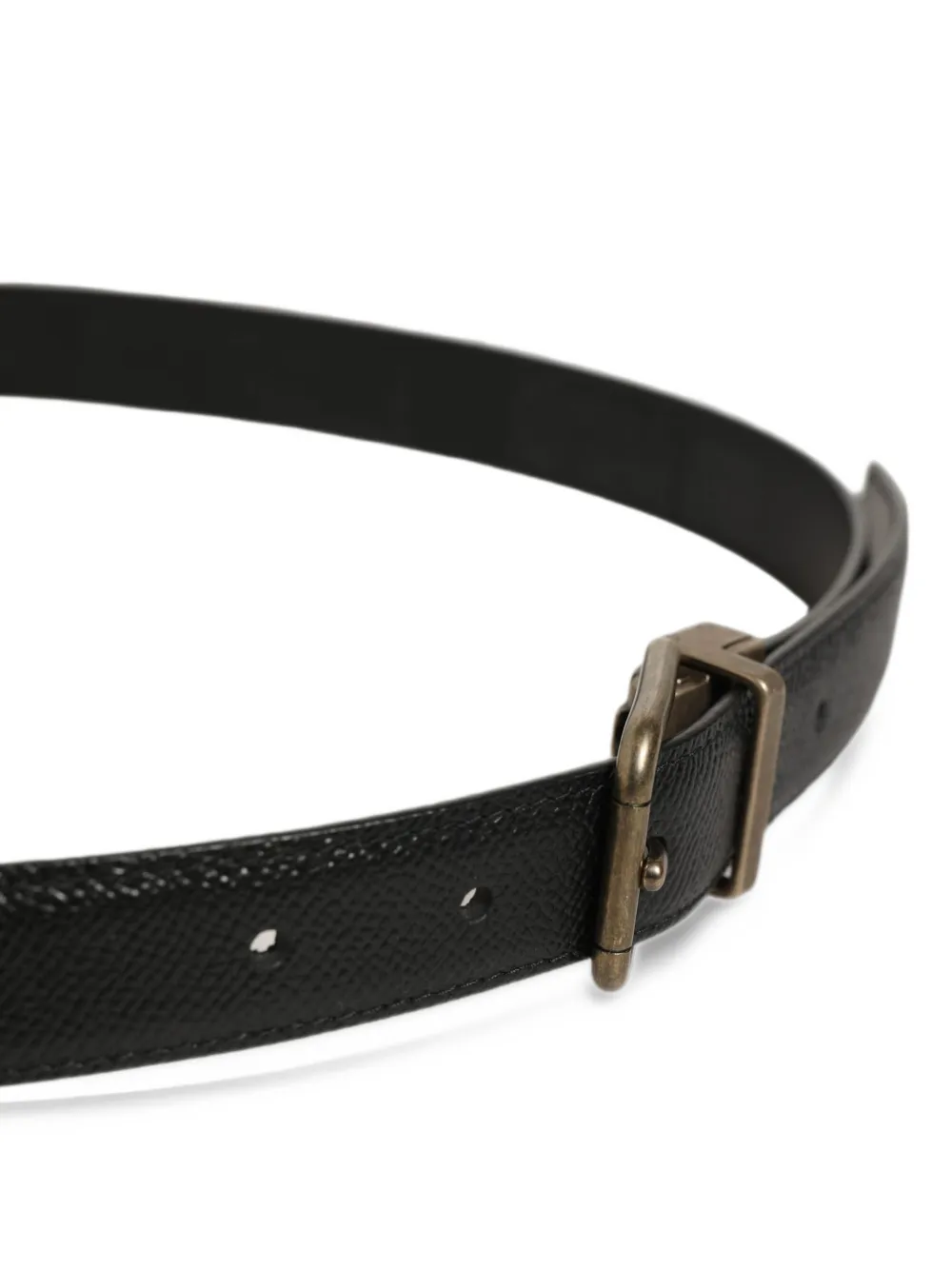 Dolce & Gabbana Leren riem met textuur Zwart