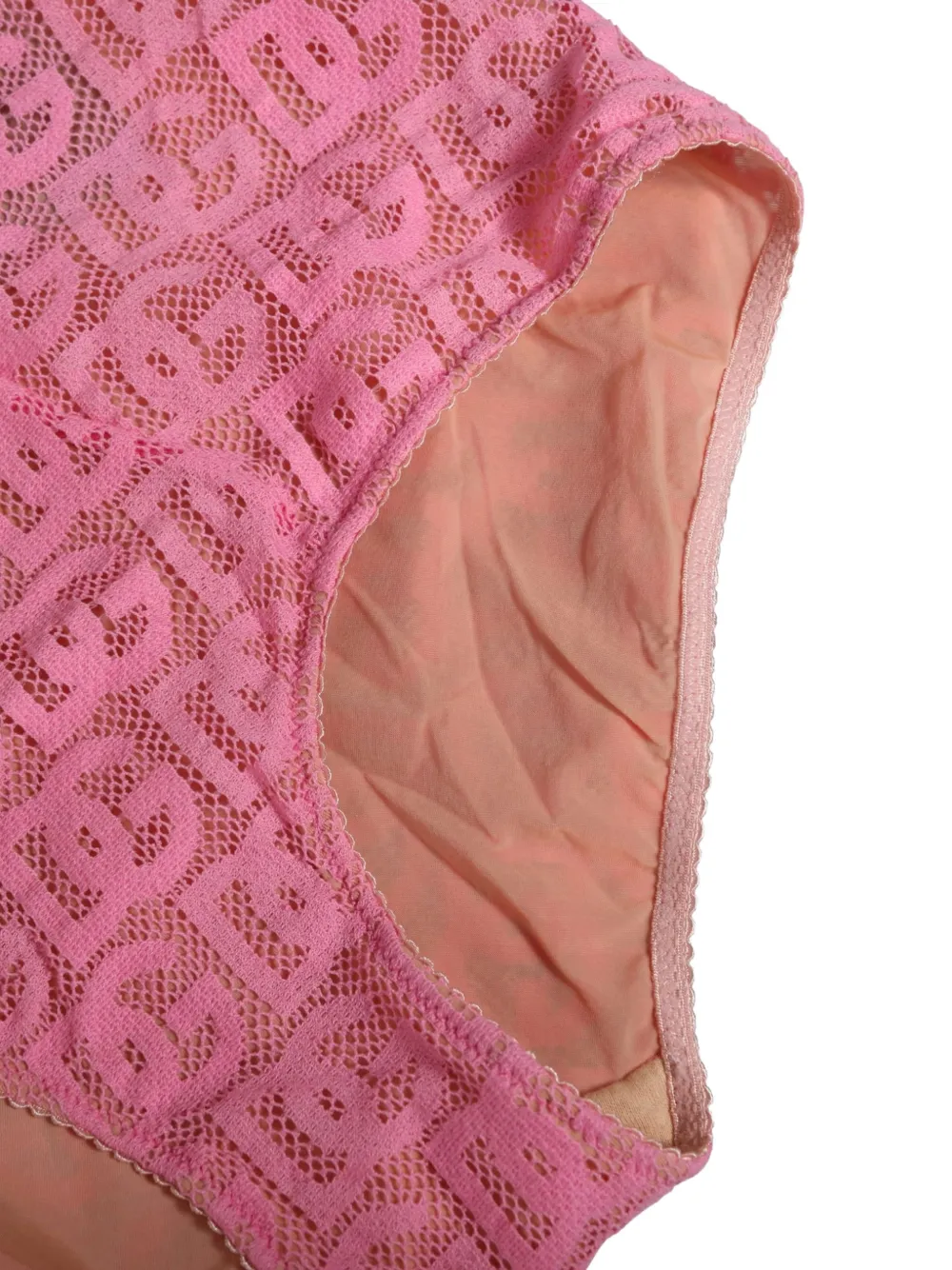 Dolce & Gabbana Slip met kant en logo Roze