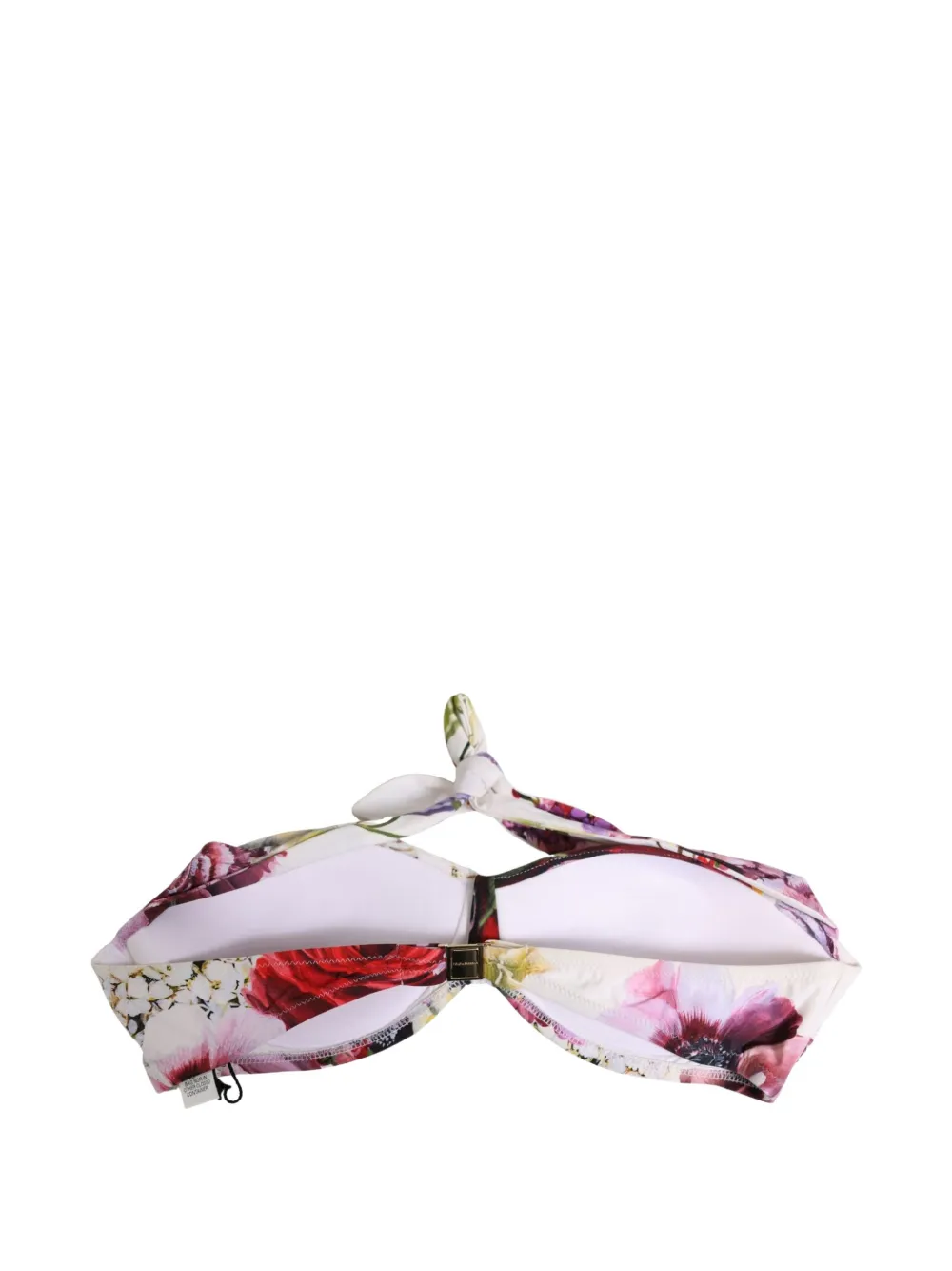Dolce & Gabbana floral-print halterneck bikini top - Bianco