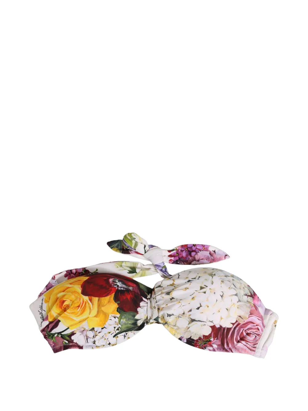 Dolce & Gabbana floral-print halterneck bikini top Wit