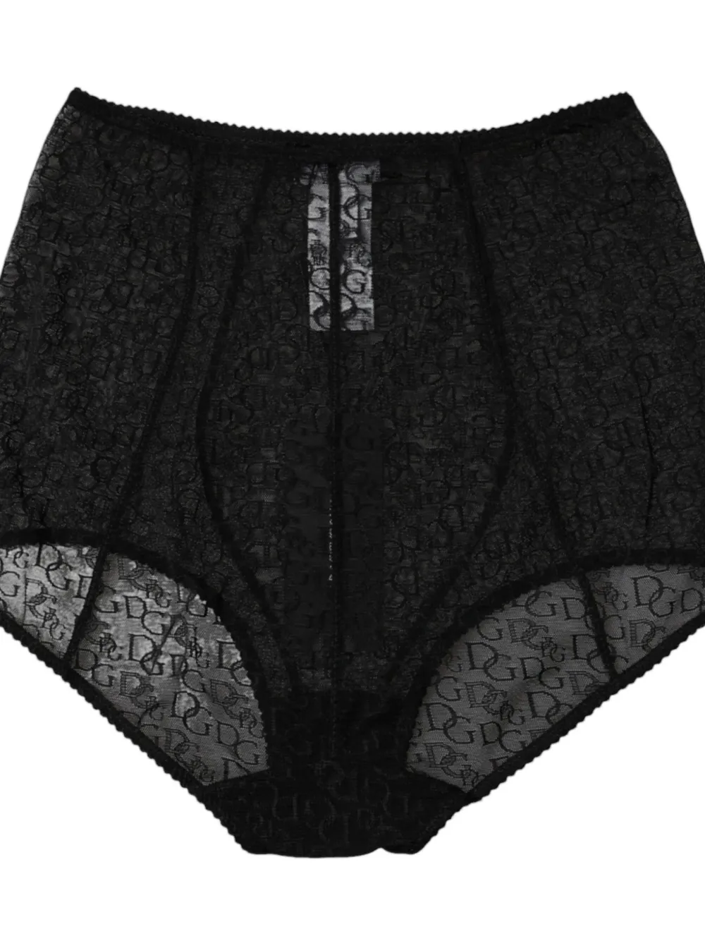 Dolce & Gabbana logo-lace high-waist briefs Zwart