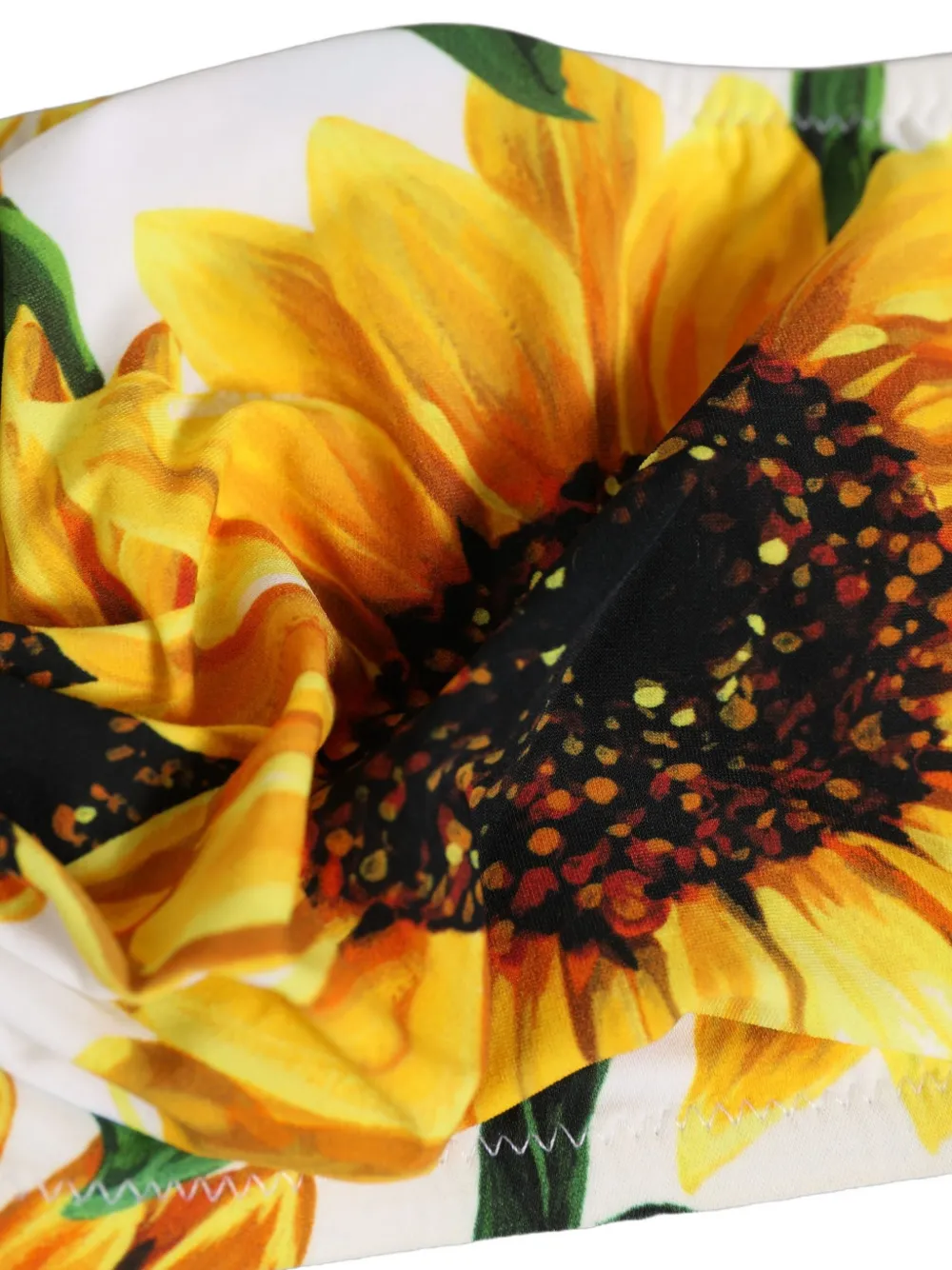 Dolce & Gabbana sunflower-print bandeau bikini top - Bianco