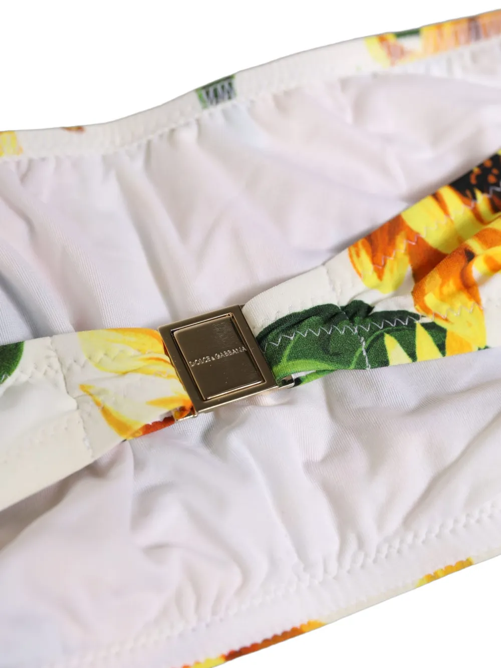Dolce & Gabbana sunflower-print bandeau bikini top Wit