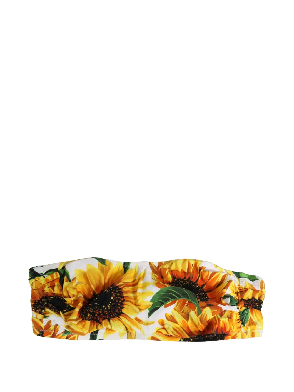 Dolce & Gabbana sunflower-print bandeau bikini top Wit