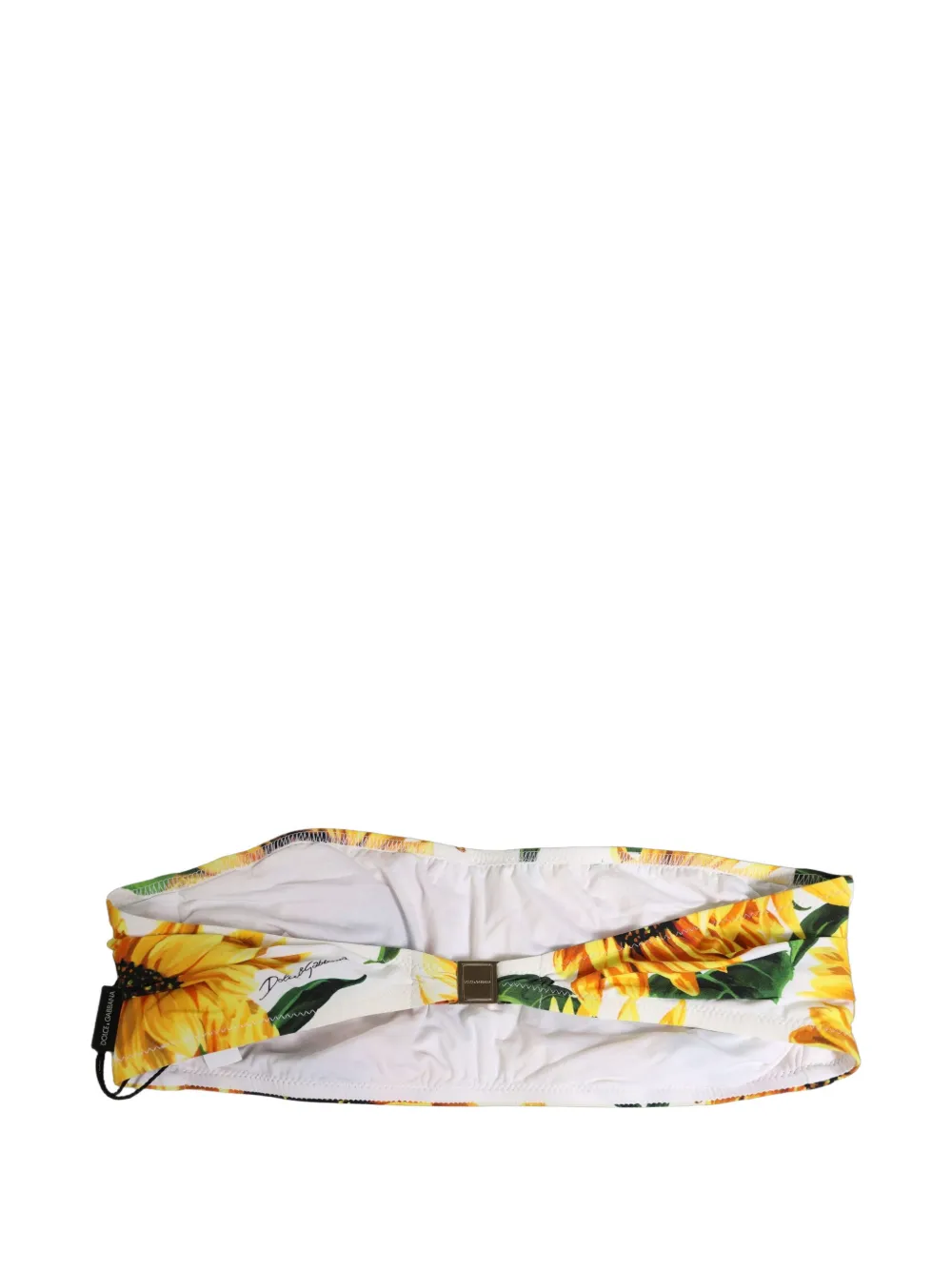 Dolce & Gabbana sunflower-print bandeau bikini top Wit